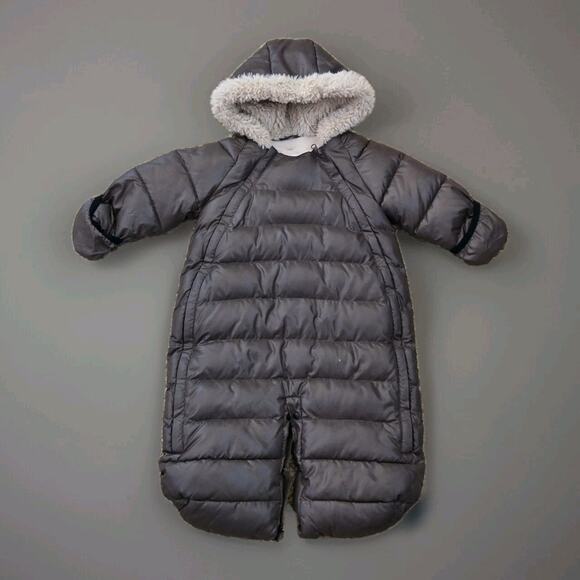 7 Am Enfant Doudoune Infant Coat Sack Boy Girl Winter Coat 6-12Months ~ Brown - Picture 1 of 9